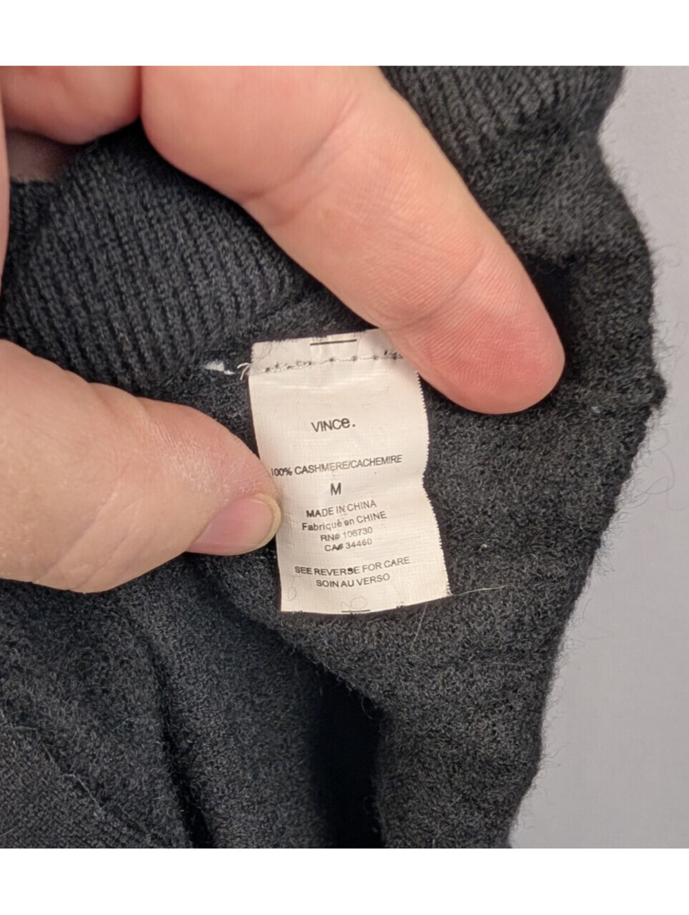 Quiet Luxury Vince 100% Cashmere Black Shell Button Cardigan M - Picture 6 of 7